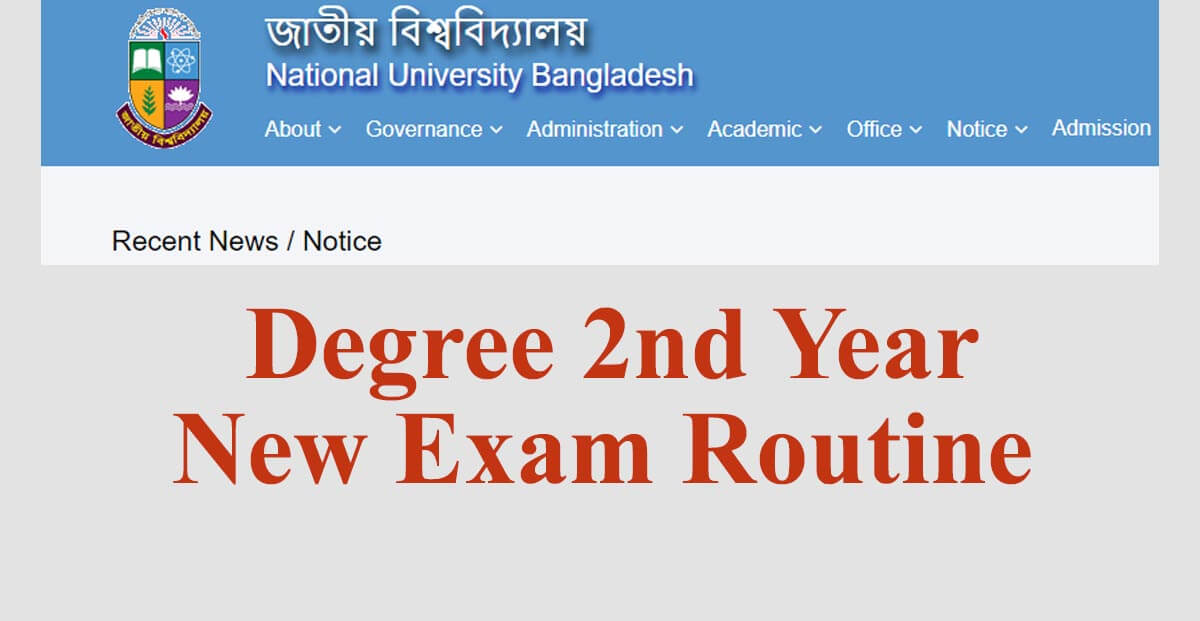 NU issued New Degree 2nd Year Exam Routine 2023