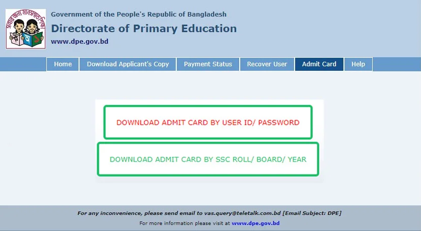 DPE Admit Card 2023 Published Today