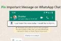 WhatsApp Rolled out the Pin Message feature