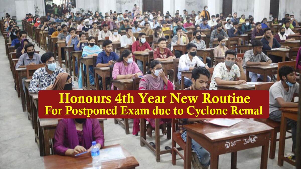 NU Published Honours 4th Year Exam Routine 2024 for Postponed Exam due to Cyclone Remal