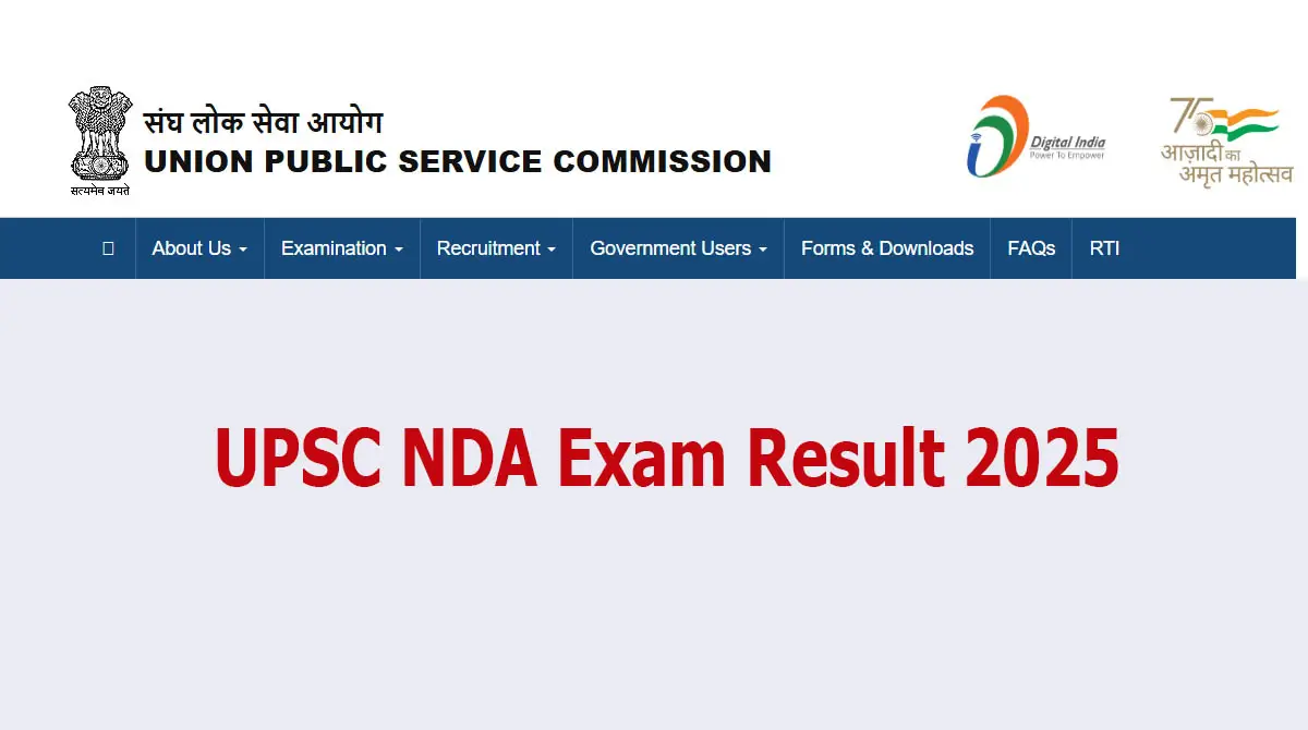 UPSC NDA Exam Result 2025