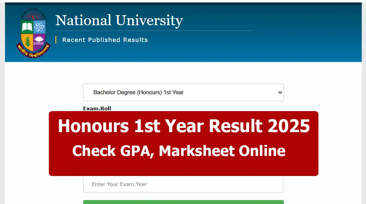 Honours 1st Year Result 2025 Published